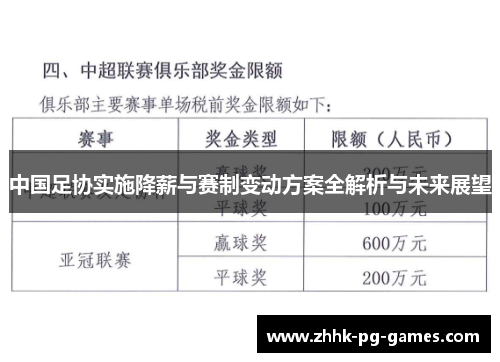 中国足协实施降薪与赛制变动方案全解析与未来展望